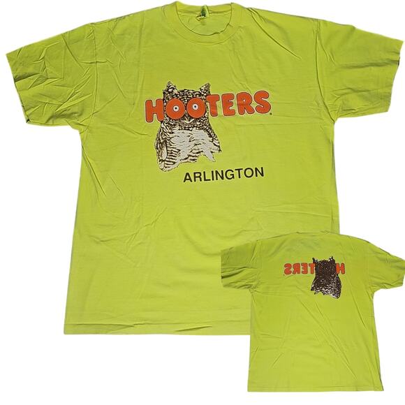 Vintage Hooters Double Sided Shirt Mens XL Arlington Single Stitch Hanes - Picture 1 of 10